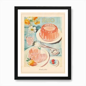 Pastel Pink Jelly Vintage Cookbook Inspired 2 Poster Art Print