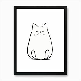 Cat Line Drawing Sketch 2 Art Print