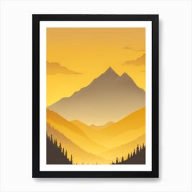 Misty Mountains Vertical Composition In Yellow Tone 11 Art Print