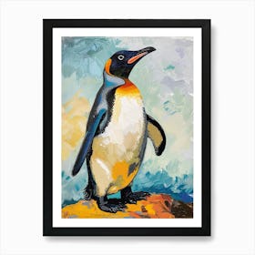 Galapagos Penguin Petermann Island Colour Block Painting 1 Art Print