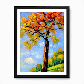 Poplar tree Abstract Block Colour Art Print