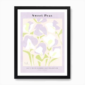 Lilac Sweet Peas Art Print