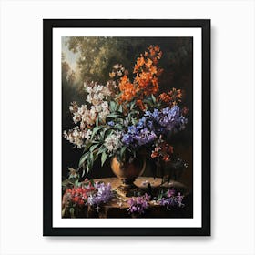 Baroque Floral Still Life Phlox 3 Art Print