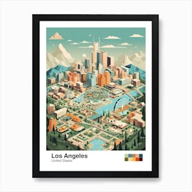 Los Angeles, Us, Geometric Illustration 4 Poster Art Print