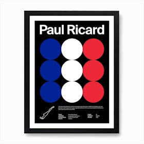 Mid Century Dark Paul Ricard F1 Art Print