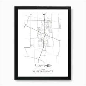 Beamsville,Canada Minimalist Map Art Print