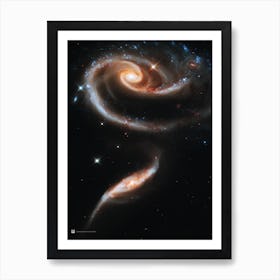 Colliding Galaxy Pair Arp 273 (2011) (NASA Hubble Space Telescope) — space poster, science poster, space photo Art Print