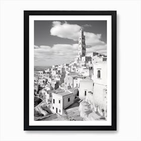 Matera, Italy,  Black And White Analogue Photography  4 Art Print