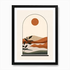 Landscape With Sun Art Print