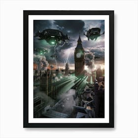 Big Ben Alien Invasion Art Print