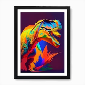 Giganotosaurus Primary Colours Dinosaur Art Print