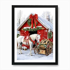 Christmas Horse Art Print