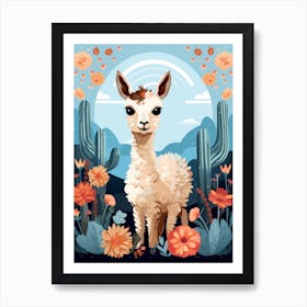 Baby Animal Illustration  Llama 2 Art Print