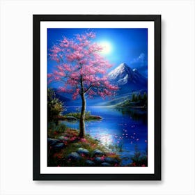 Tree In The Moonlight 4 Art Print