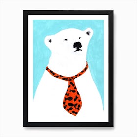 Polar Bear With Tie Art Print