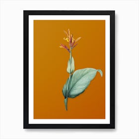 Vintage Indian Shot Botanical on Sunset Orange n.0656 Art Print