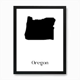 Oregon Silhouette Art Print