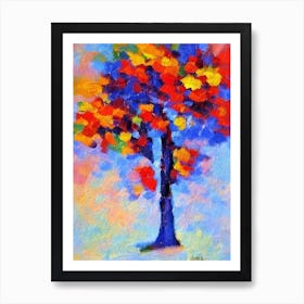 Ash tree Abstract Block Colour Art Print