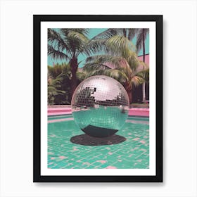 Disco Ball In A Pool, Summer Vibes 1 Art Print