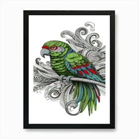 Loki Parrot On A Branch Art Print