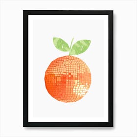 Glitter Disco Ball Orange Fruit Print Art Print