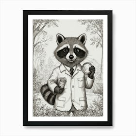 Doctor Raccoon Art Print