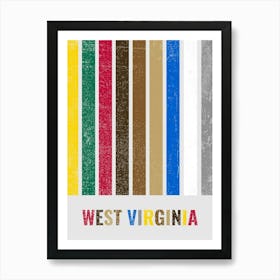 Vintage Minimalist West Virginia State Flag Colors Art Print