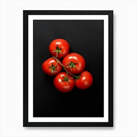 Fresh tomato — Food kitchen poster/blackboard, photo art Art Print