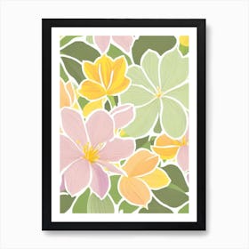 Crocus Pastel Floral 2 Flower Art Print