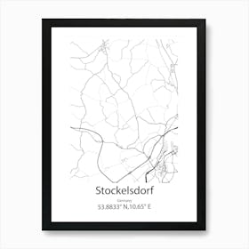 Stockelsdorf,Germany Minimalist Map Affiche