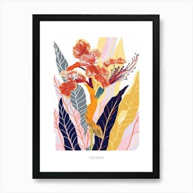 Colourful Flower Illustration Poster Celosia 4 Art Print