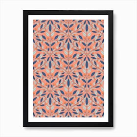 Orange Floral Diamond Art Print