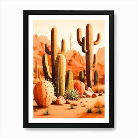 Desert Landscape With Cactus Art Print