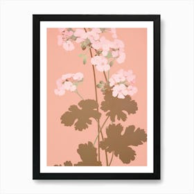 Geraniums Flower Big Bold Illustration 2 Art Print