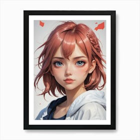 Anime Girl With Pink Hair~Escape Clause ~Reimagined Art Print