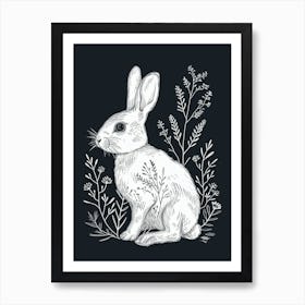 Thrianta Rabbit Minimalist Illustration 4 Art Print