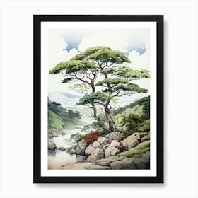 Iriomote Island In Okinawa, Japanese Brush Painting, Ukiyo E, Minimal 1 Art Print