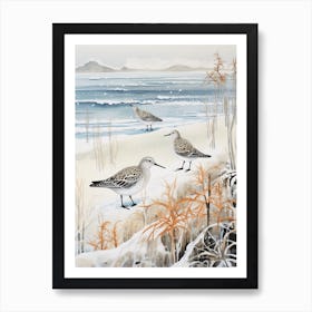 Winter Bird Painting Dunlin 2 Art Print