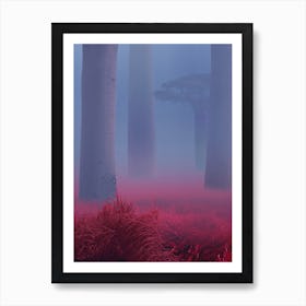 Red Grass In The Forest Art Print