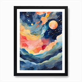 Watercolor Of The Sky Art Print