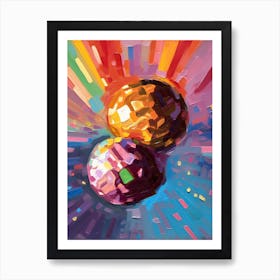 Disco Balls Oil Painting 2 Art Print