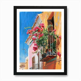 Balcony Painting In Malaga 3 Art Print