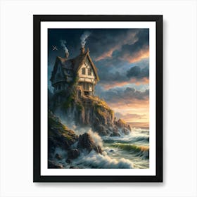 House On The Cliff 2 Art Print