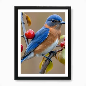 Eastern Bluebird-Reimagined 15 Art Print