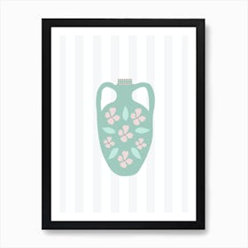 Jug With Pink Flowers Art Print