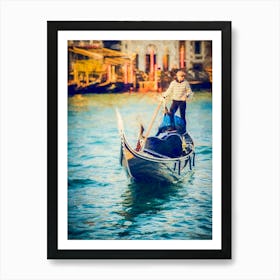 Gondolier Grand Canal Venice Art Print