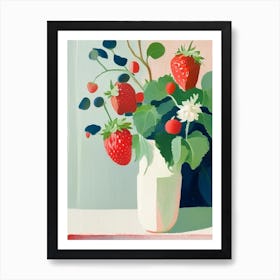 Day Neutral Strawberries, Plant Abstract Still Life Art Print