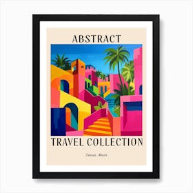Abstract Travel Collection Poster Cancun Mexico 2 Art Print