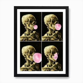 Skull Gum Explosion Art Print