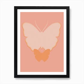 Coral Butterfly Art Print